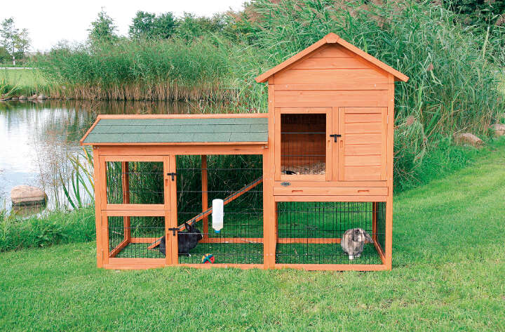 TRIXIE Natura Kleintierstall mit Freilaufgehege